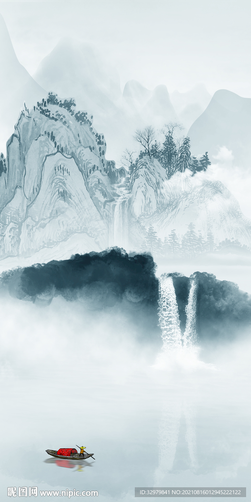 高档 新山水画 TIF分层图 