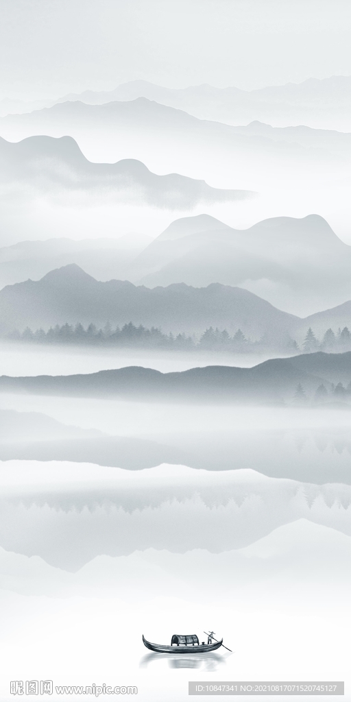 人气山水玄关画 TIF分层图