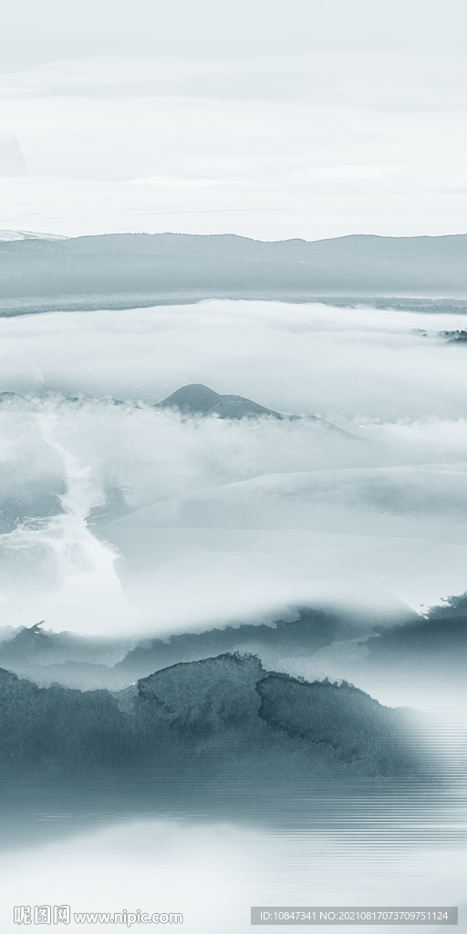 中式玄关山水图 TIF分层画