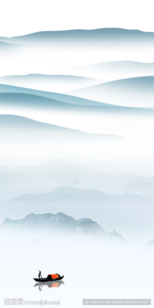 新中式玄关山水图 TIF分层画