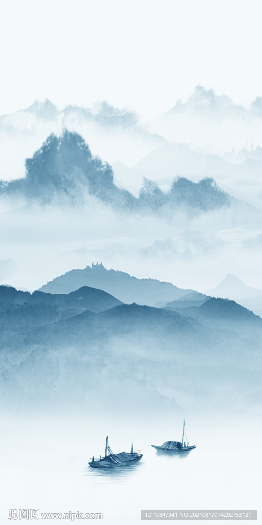 大气玄关山水图 TIF分层画