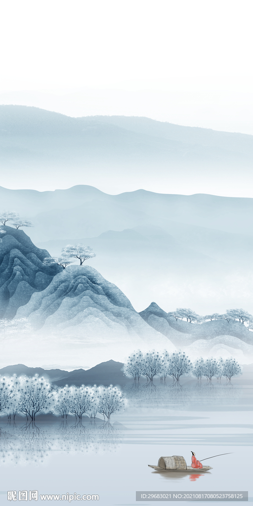 高档 山水玄关画 TIF分层图