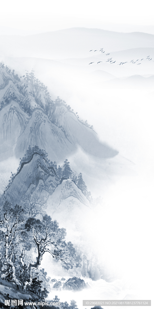 大气 山水画玄关  TIF分层