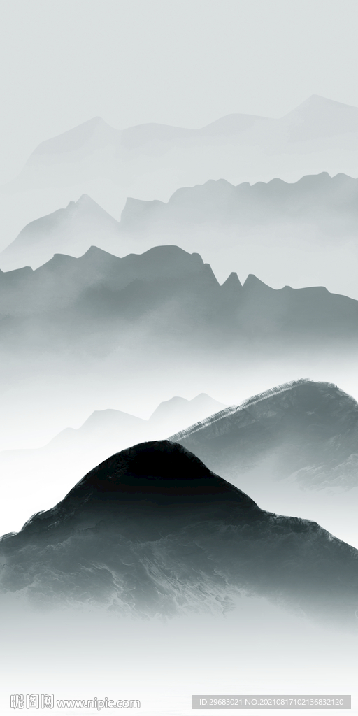 高端 山水玄关 分层TIF文件