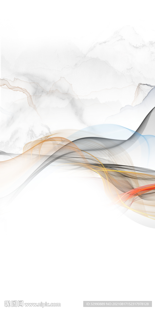 线条 高档玄关山水 TIF分层