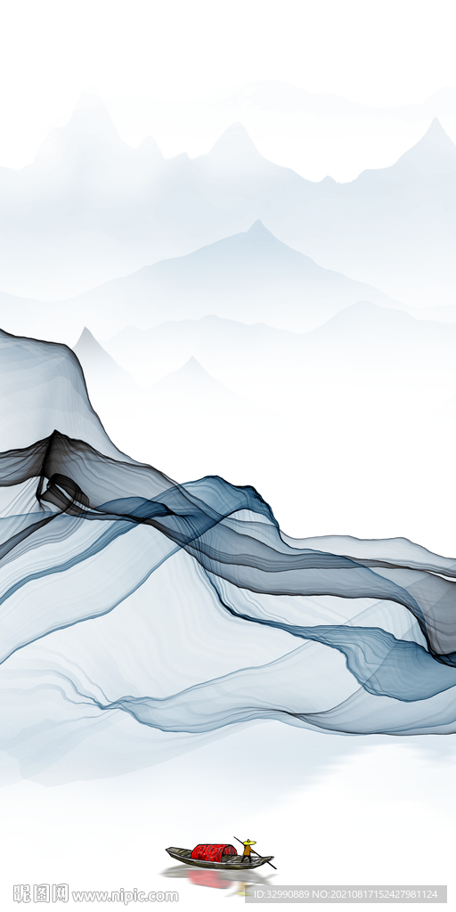 爆款意境玄关山水 TIF分层