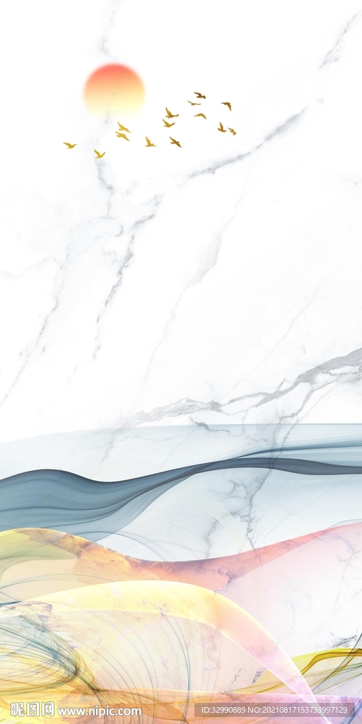 意境爵士白玄关 TIF分层