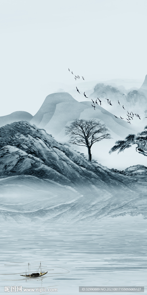 新品玄关画山水 TIF分层图