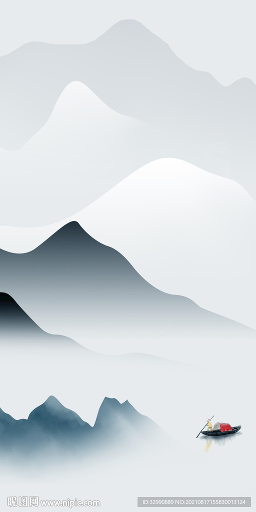 新款玄关画山水 TIF分层图