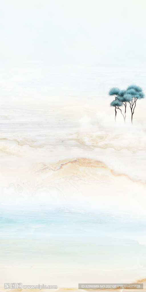 石纹意境玄关山水 TIF分层