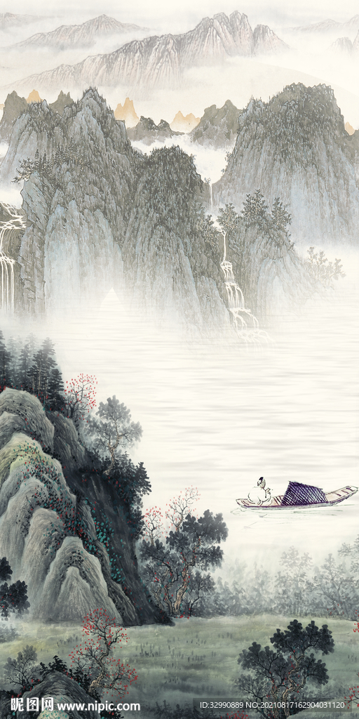 新品玄关山水 TIF 分层画