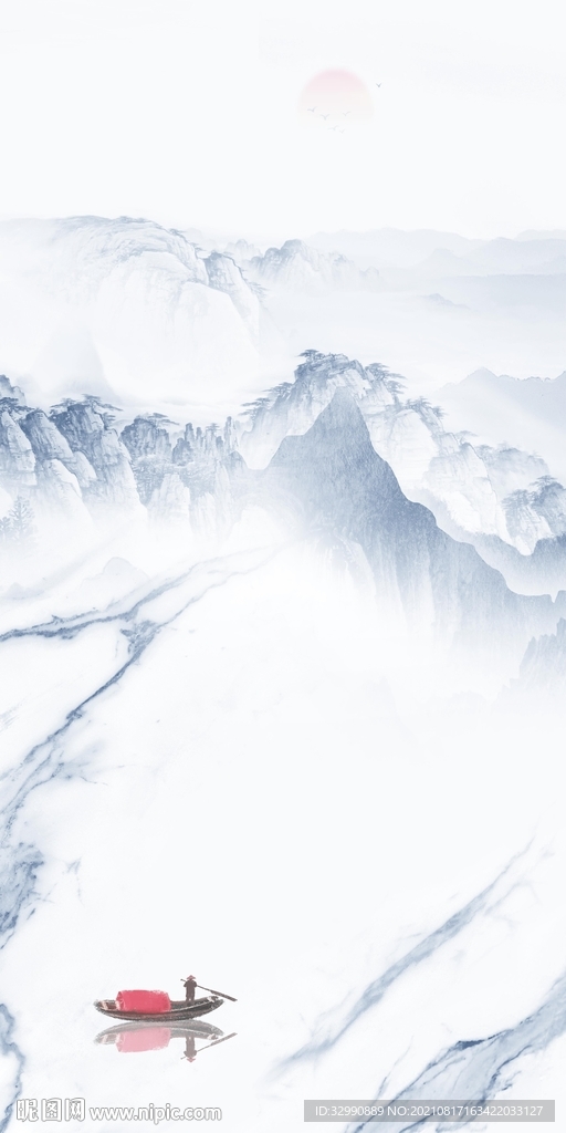 人气玄关山水 TIF 分层画