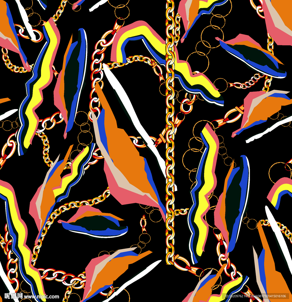 锁链 几何图  抽象 女装 