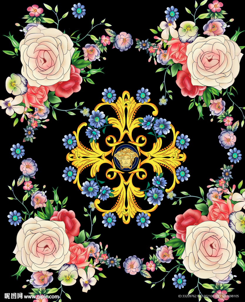 花朵 大牌男装  欧式花型