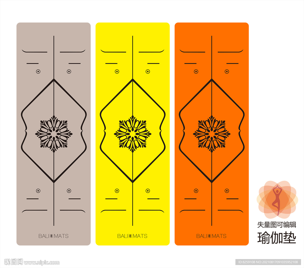 瑜珈垫印花图案