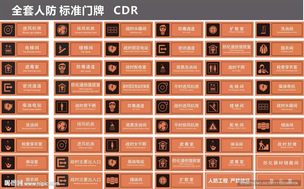 国标新版人防门牌