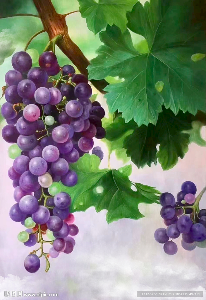 葡萄油画装饰画