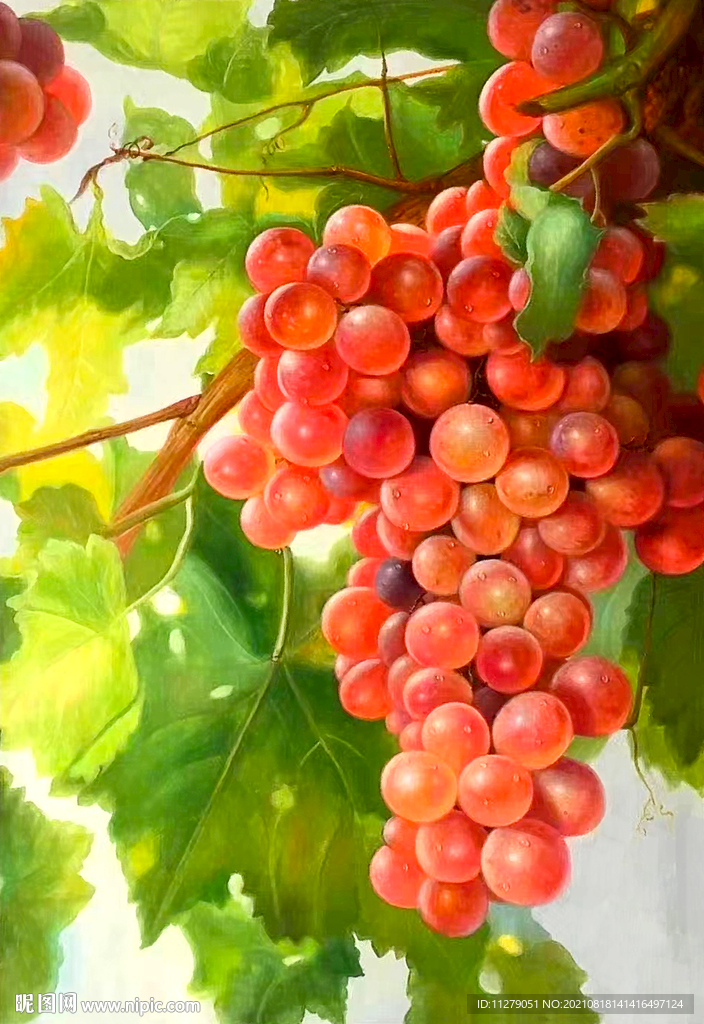 葡萄油画装饰画