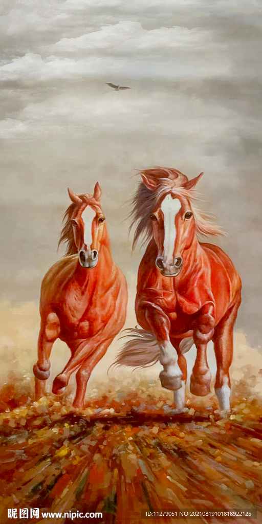 马油双马装饰画