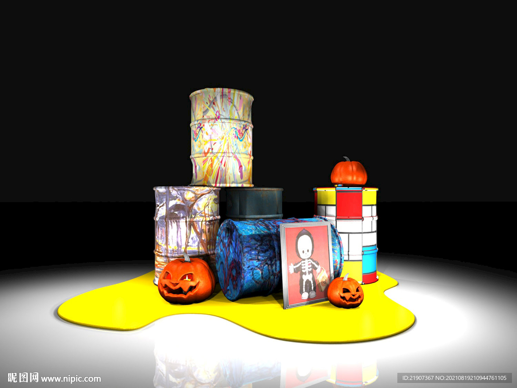 万圣节油桶美陈