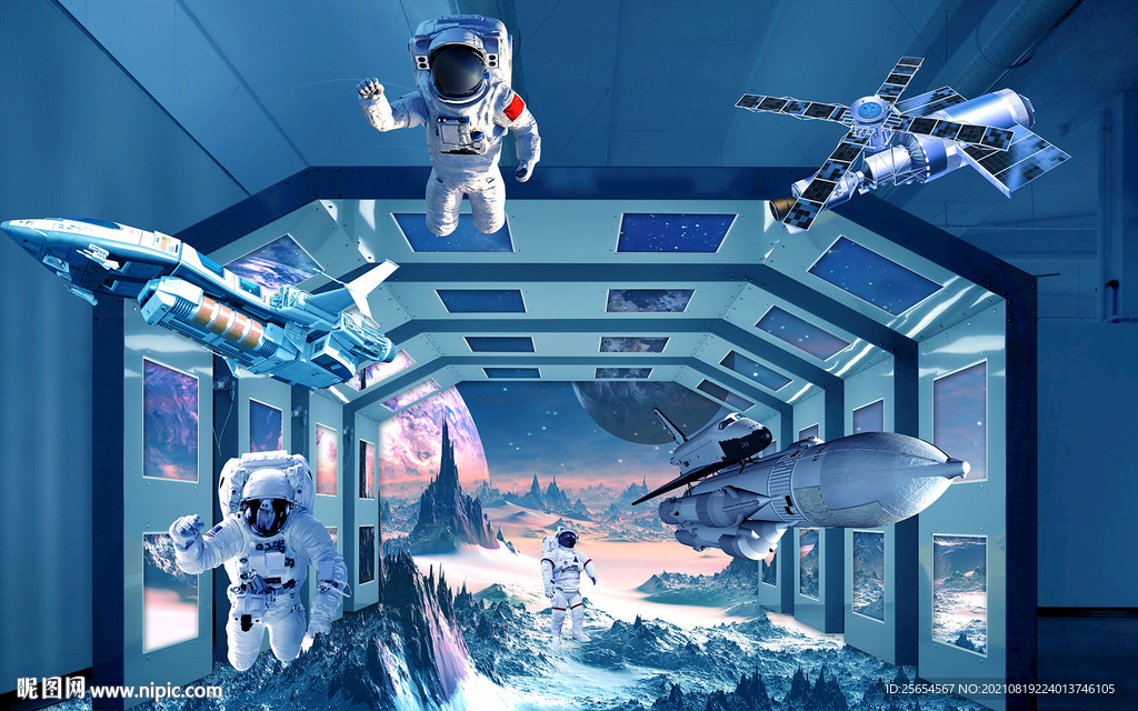 飞船太空酒吧KTV背景墙