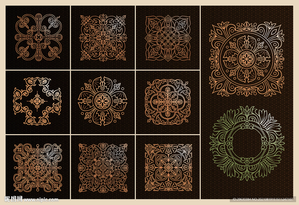 矢量欧式古典装饰图案