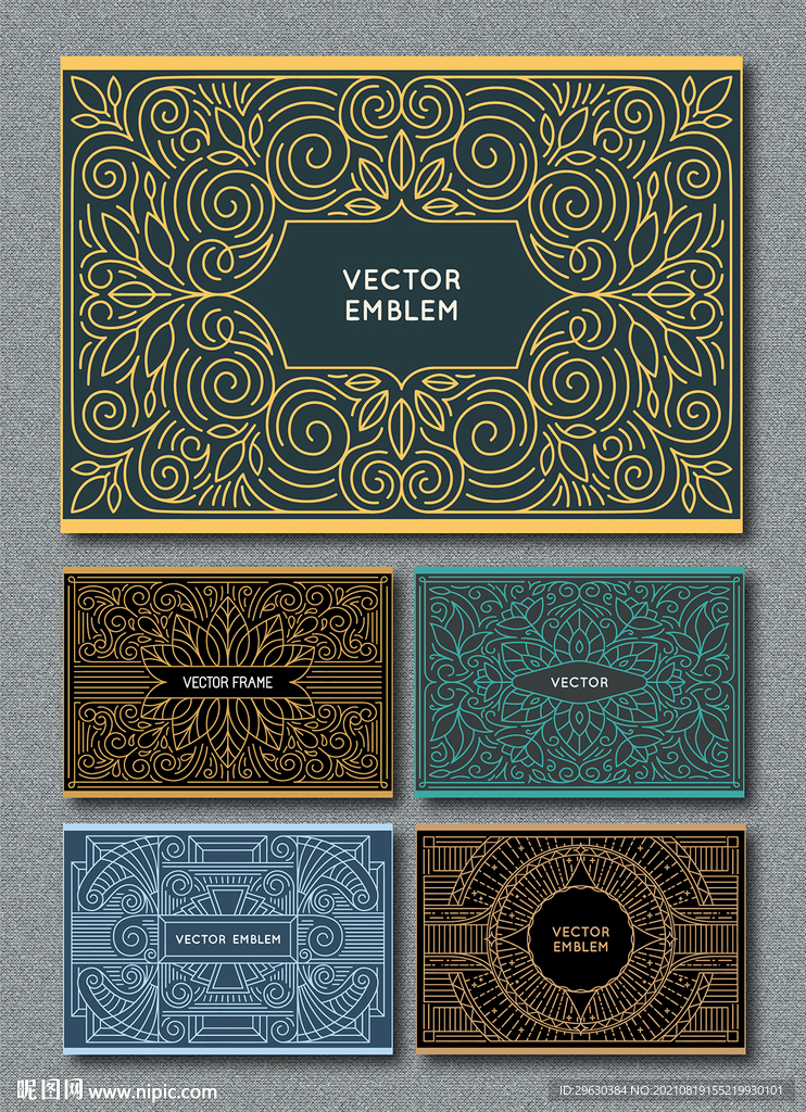 矢量欧式简约艺术花纹