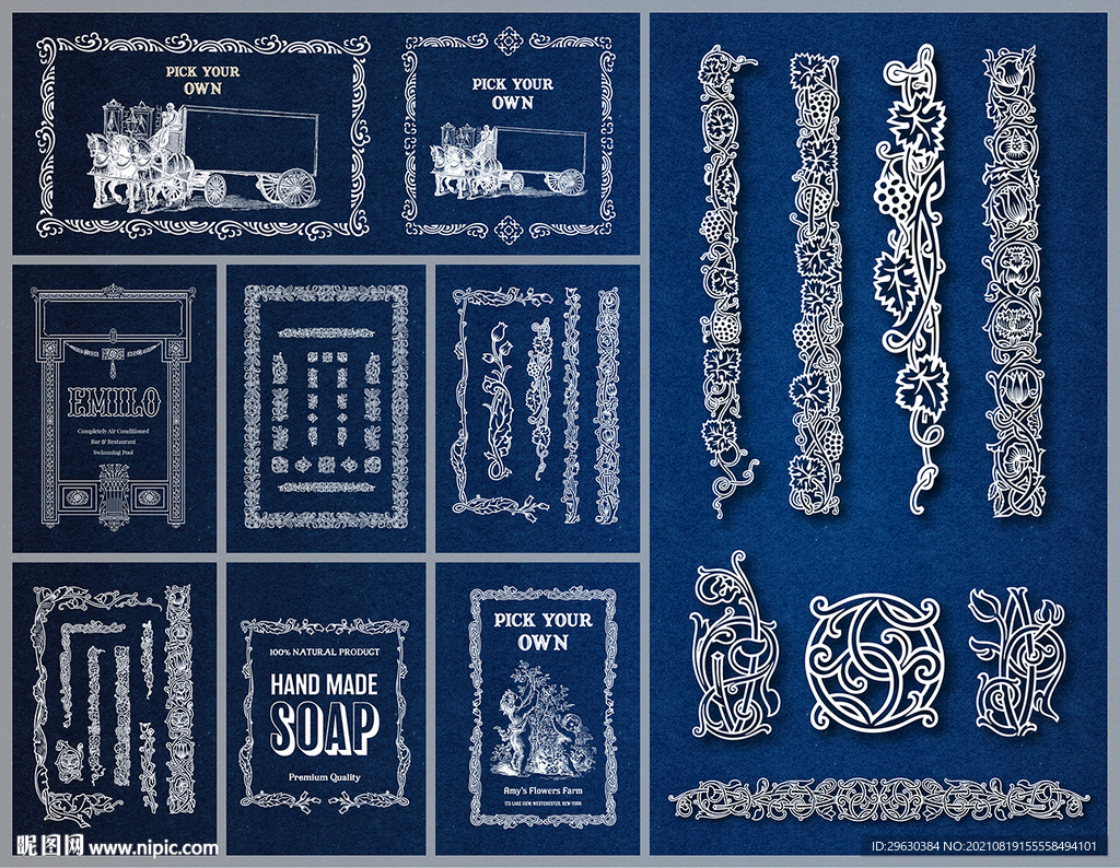 矢量欧式古典花边