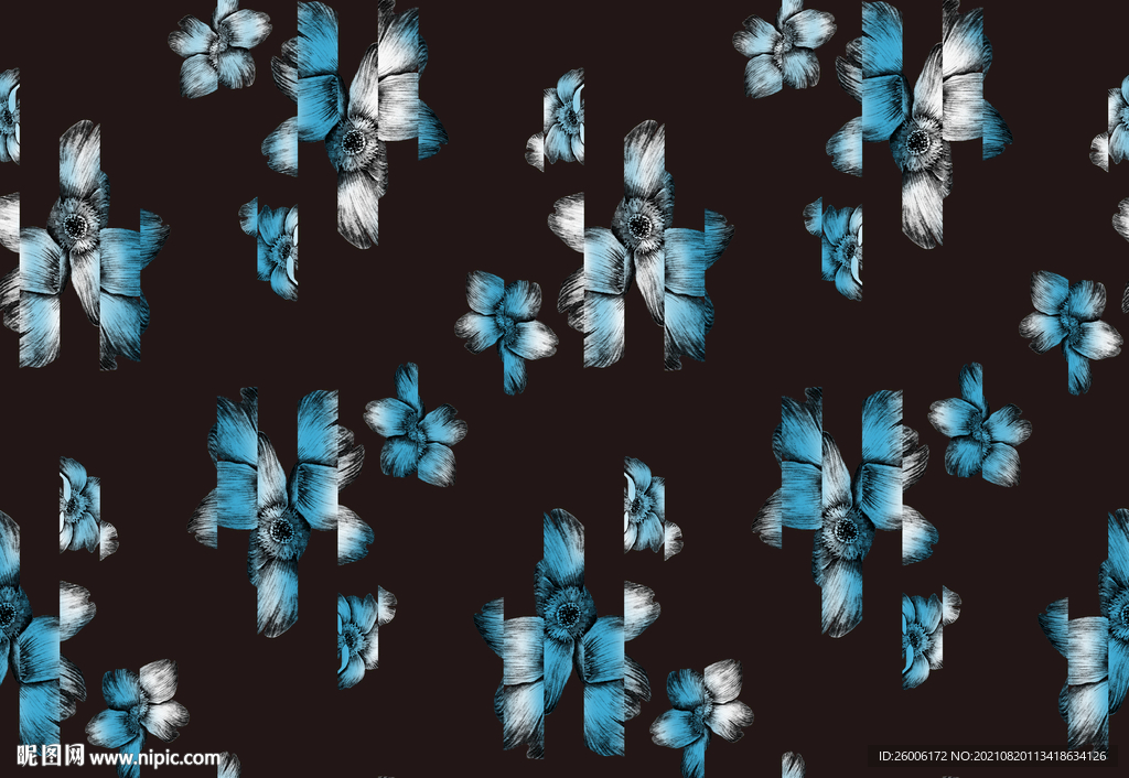 数码印花 大牌 复古小花 