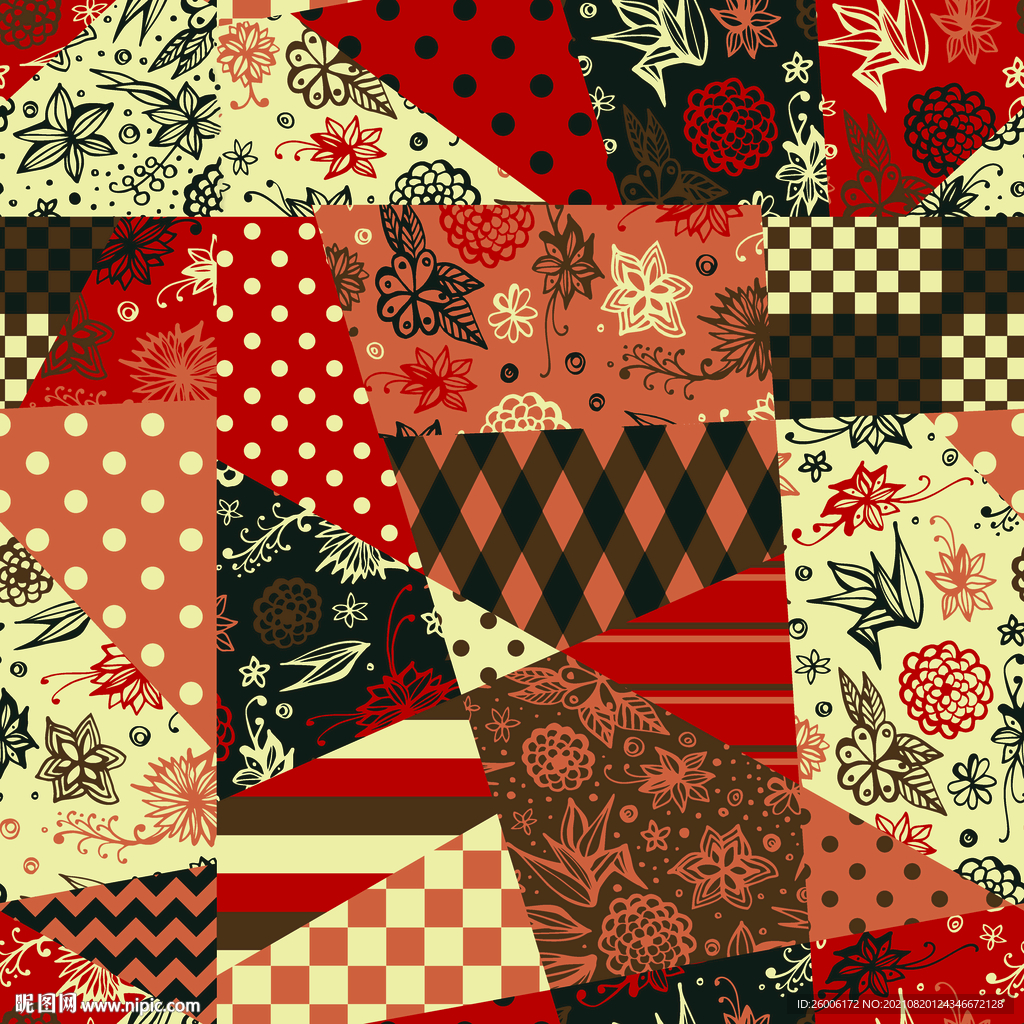 数码印花 大牌 复古小花 