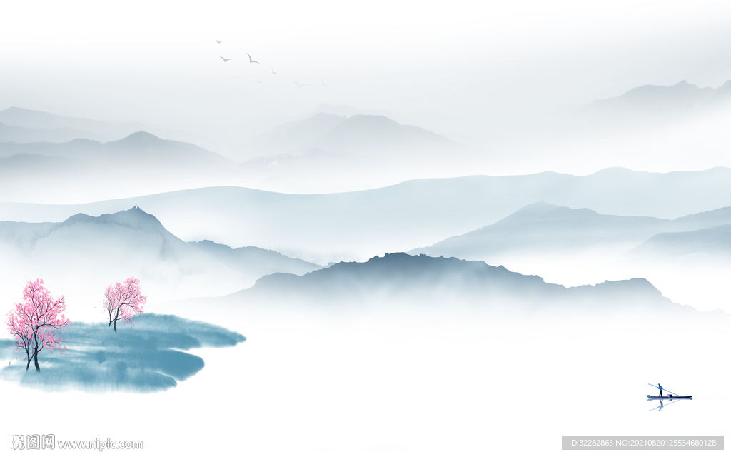 大气高清客厅山水 TIF分层