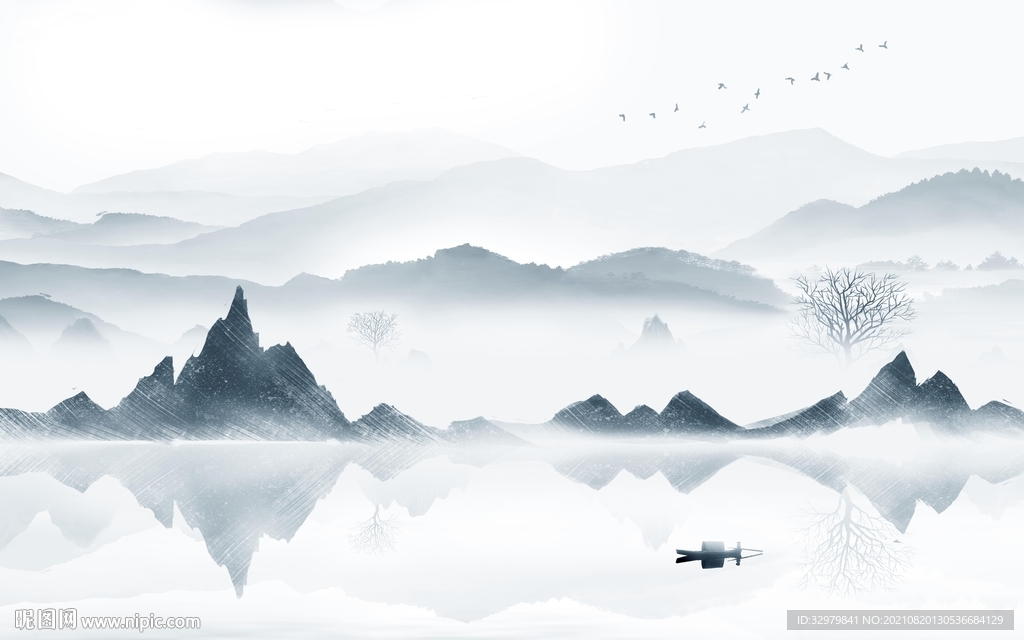 最新山水客厅画 TIF分层 