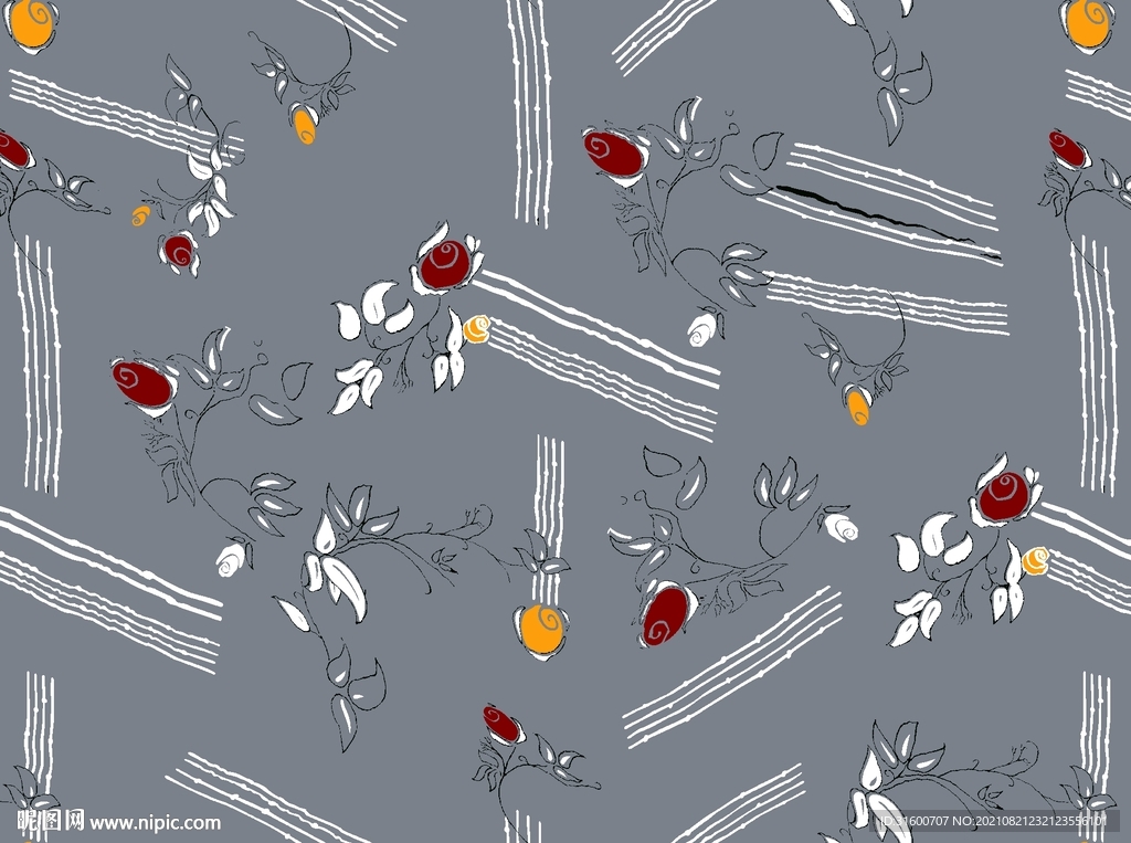 抽象色块几何花