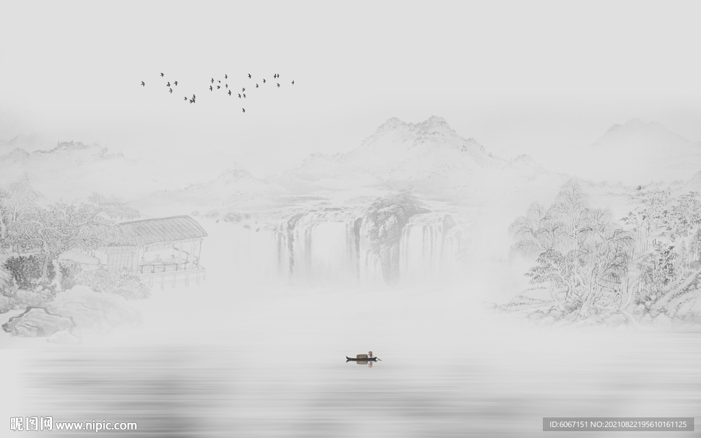 水墨山水电视背景墙