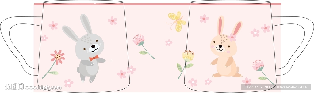 卡通兔子杯子设计