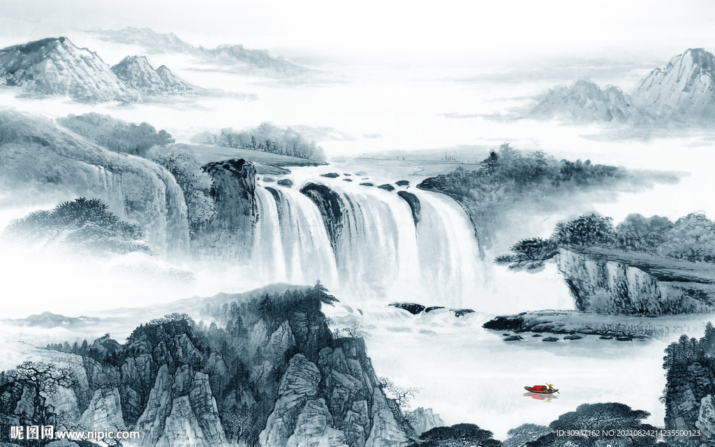 爆款客厅山水图 TIF分层画