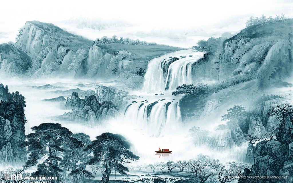 新品客厅山水图 TIF分层画