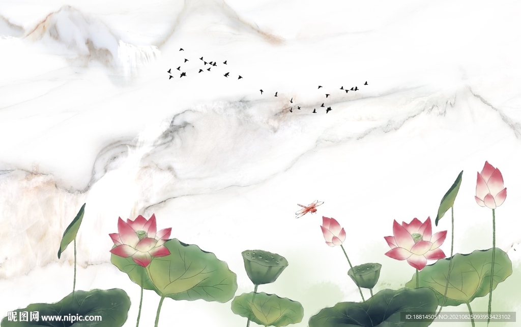 爱莲说电视背景墙