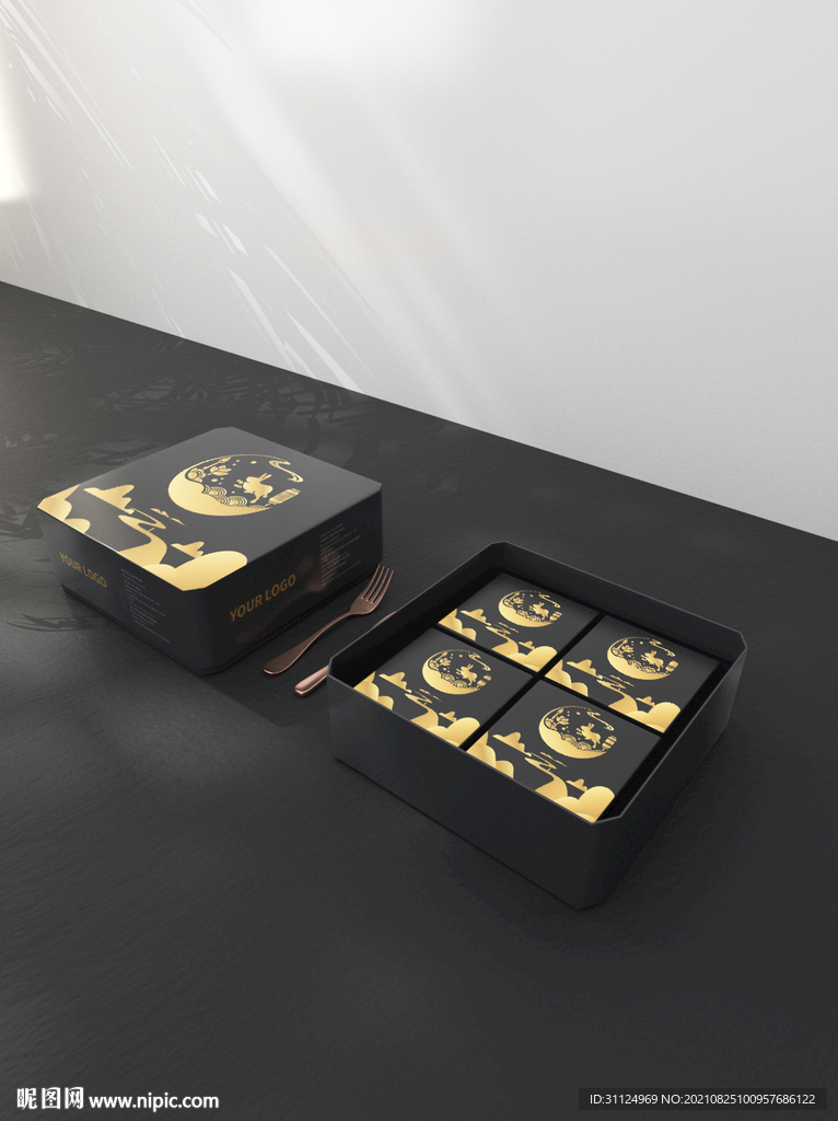 原创月饼礼盒包装样机