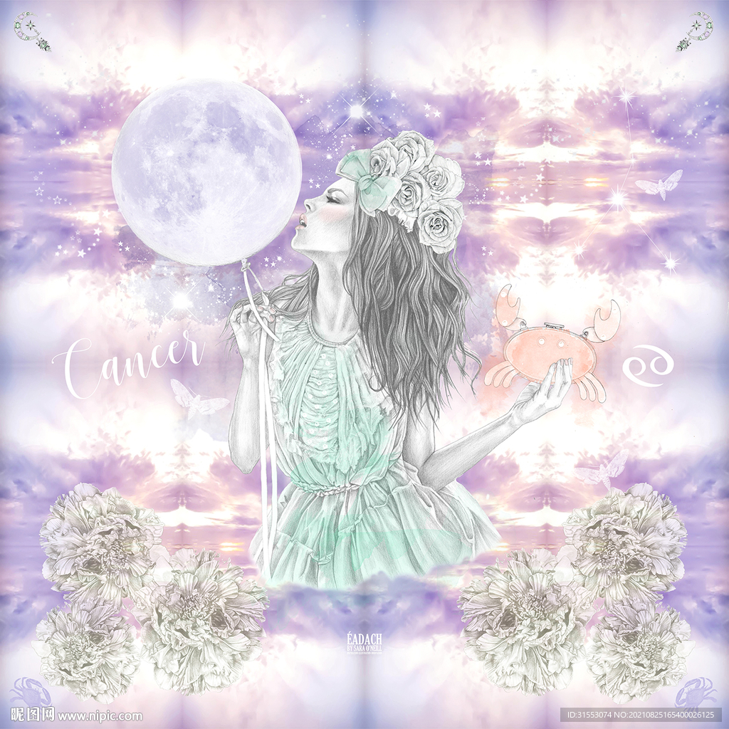 女孩 奇幻 方巾