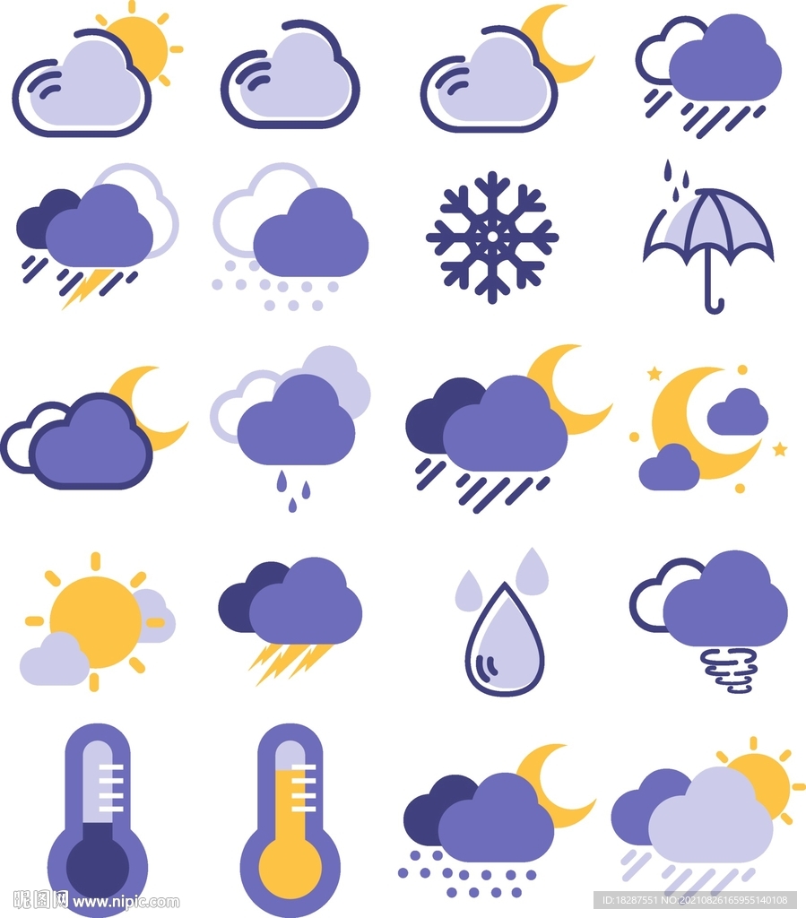 手机电脑天气相关图标icon