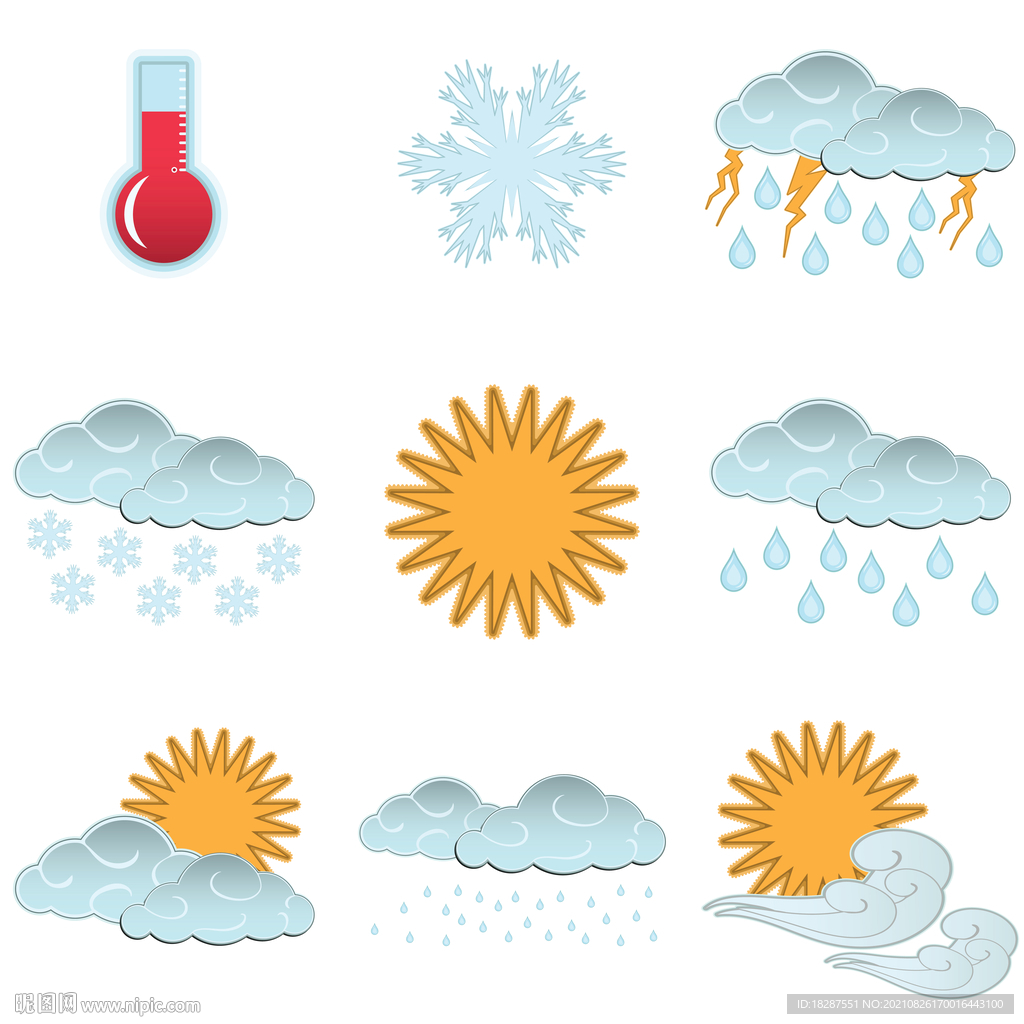 手机电脑天气相关图标icon