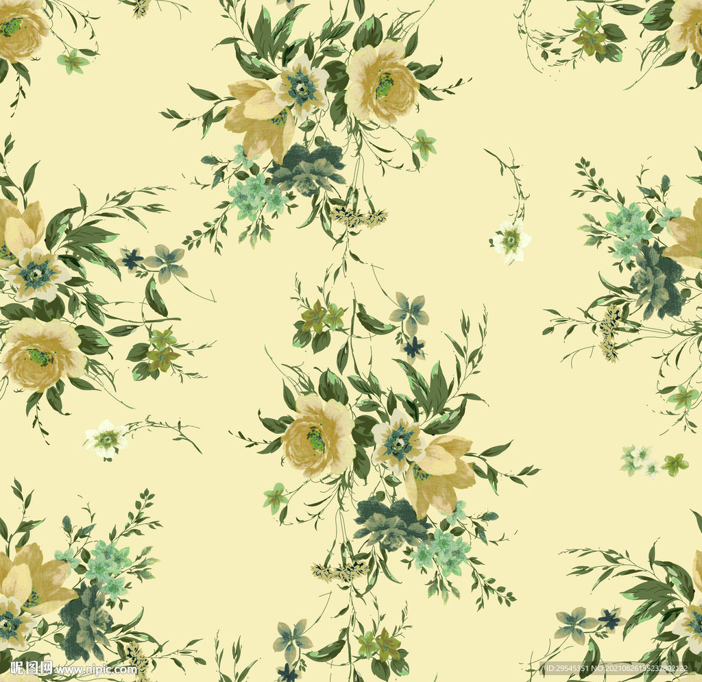 大牌 数码印花 女装花 效果花