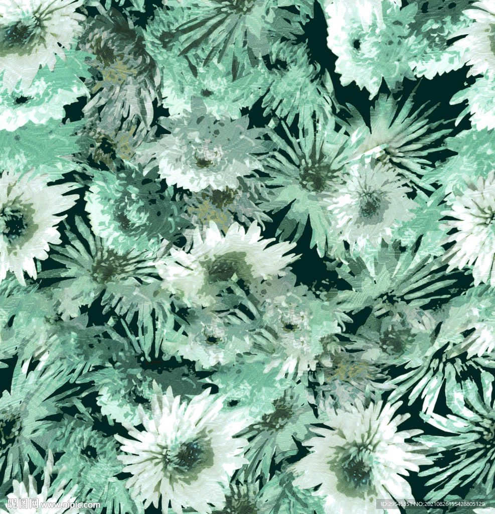 数码印花 大牌 效果花 女装花