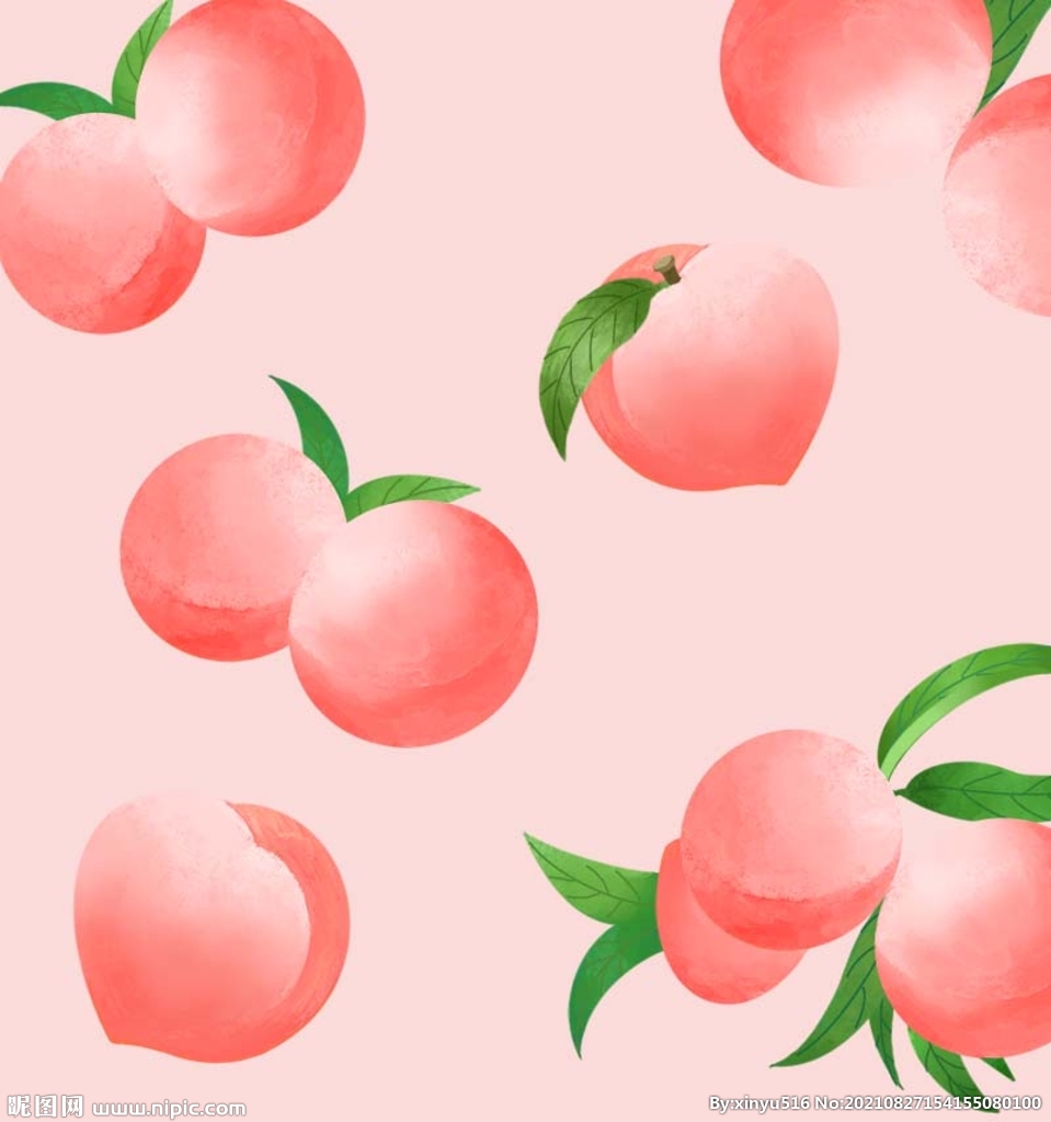 水蜜桃插画平面分层图
