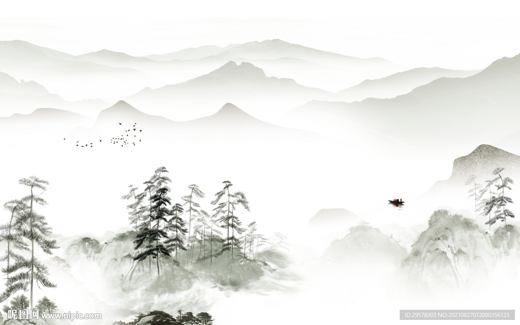 大气高雅山水 TIF文件分层