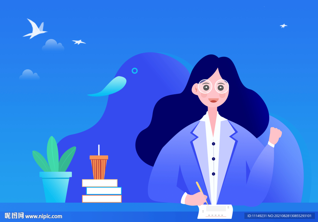 扁平风商务办公插画