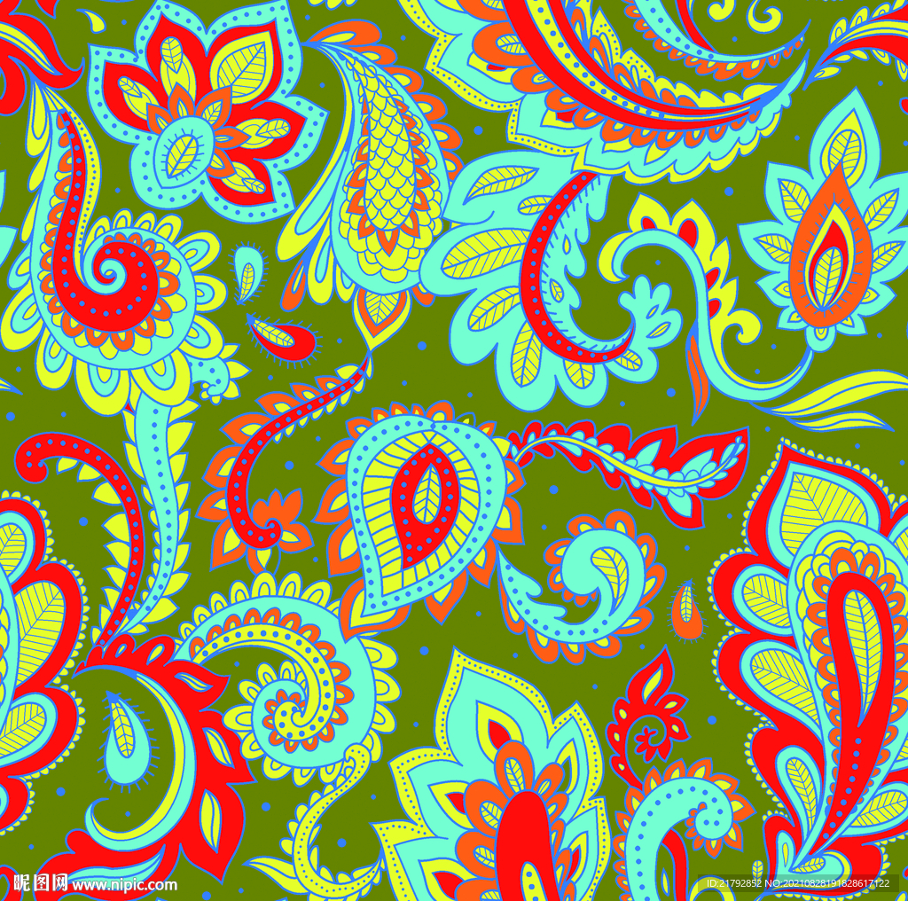 腰果花 数码印花图片 扎染 