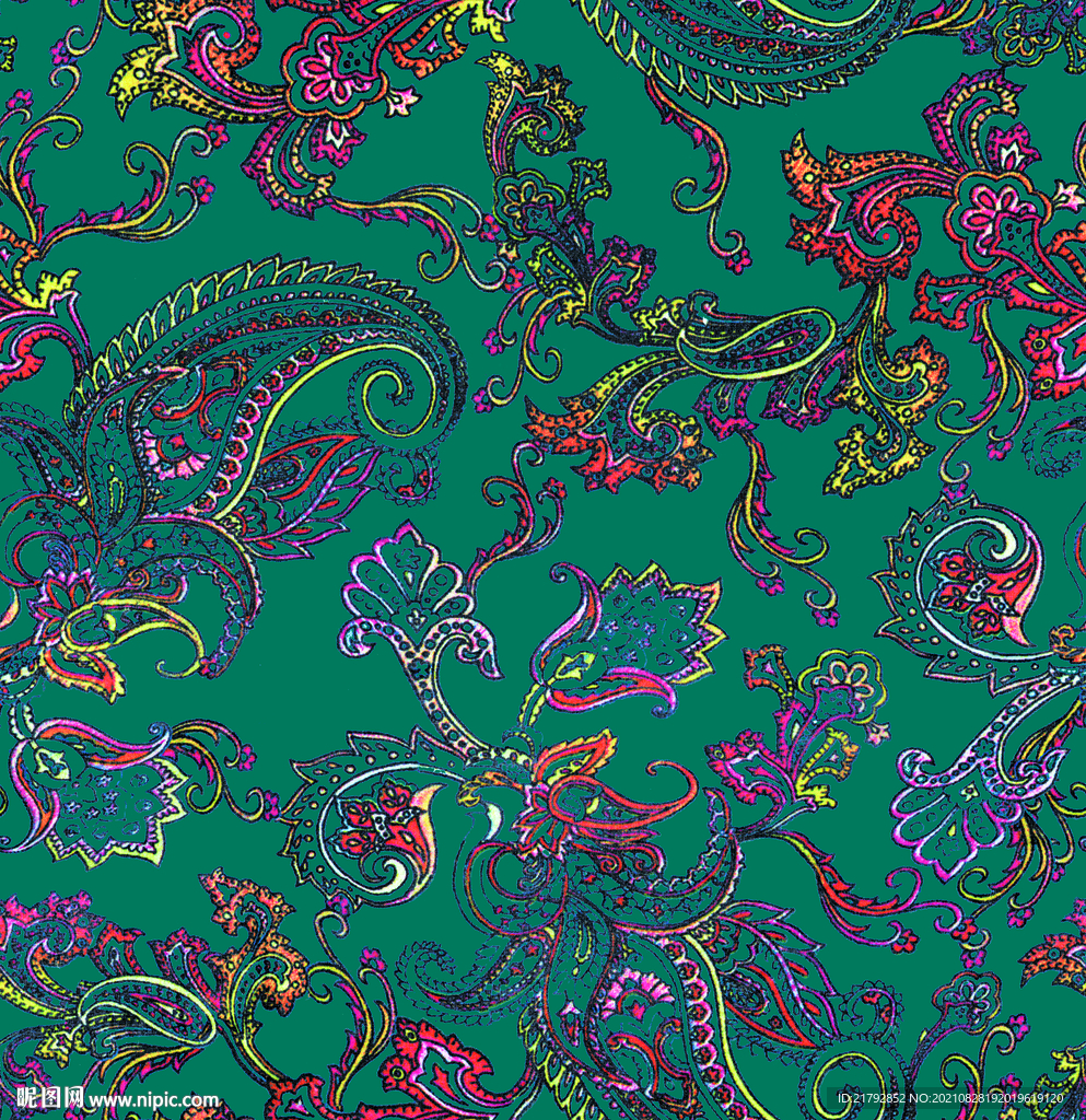 腰果花 数码印花图片 扎染 