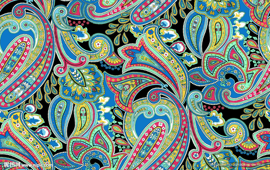 腰果花 数码印花图片 扎染 